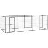 Outdoor Dog Kennel Steel with Roof 130.2 ftÂ²