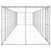 Outdoor Dog Kennel Galvanized Steel with Roof 286.5 ftÂ²