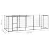 Outdoor Dog Kennel Steel with Roof 130.2 ftÂ²