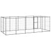 Outdoor Dog Kennel Steel with Roof 130.2 ftÂ²