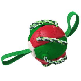 Creative Dog Interactive Frisbee Toy Pet Supplies Throwing Frisbee Outdoor Training Interactive Frisbee Football (Color: Red Green)